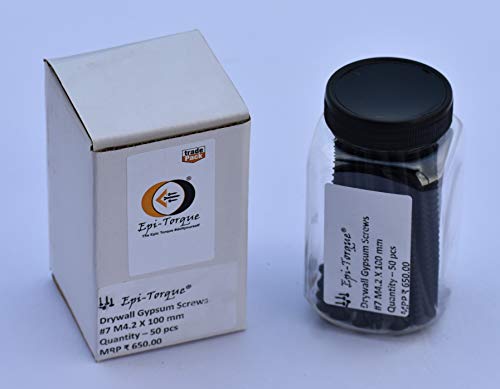 Image of Drywall Gypsum Black Screw Sharp Point Size #7 M4.2 X 100mm (Pack of 50 Pcs)