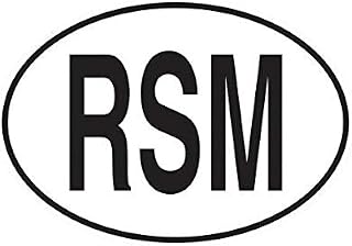 EW Designs RSM San Marino Country Code Oval Sticker Decal Vinyl Sammarinese Euro Bumper Sticker Vinyl Sticker Car Truck Decal 5"