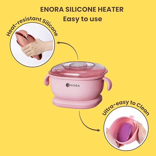 Image of ENORA Premium Waxing Kit for Women - Silicone Wax Warmer for Hair Removal, Eyebrow, Bikini, Legs, Face, Brazilian Wax & More - Machine + 1-Pack Hard Wax Beads -white chocolate(100 g)+ Accessories