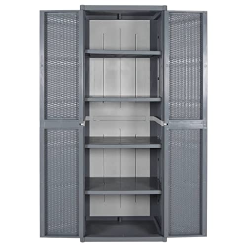 Armoire polyvalente en plastique avec 4 compartiments gris - 6