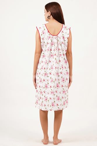 Image of Breezly Woman's Long Short Calf Length Pure Cotton Nighty