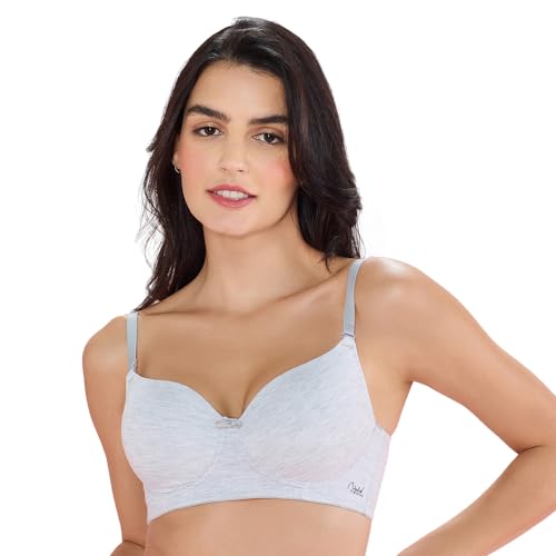Image of NYKD NYB198 Cotton Lightly Padded Non Wired 3 /4th Coverage T-Shirt Bra Multiway Detachable Straps Invisible Under Clothes