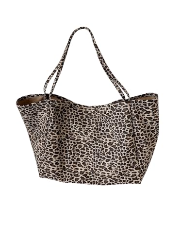 Image of MakeMeChic Women's Leopard Tote Bag Cheetah Oversize Shoulder Bag Weekender Bag
