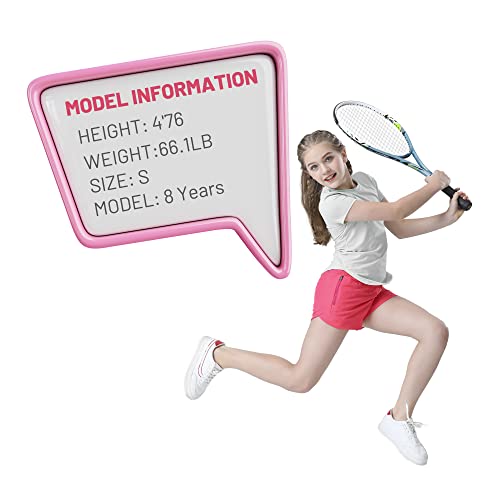 Big Elephant Teen Girls Athletic Shorts With Zipper Mesh Pockets For Basketball, Soccer, Running, Biking (Rose Red, 12-14 Years) #TOP5