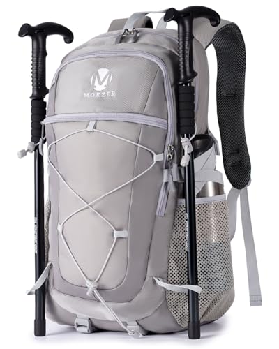mokzer Hiking Camping Backpack Lightweight Water Resistant 40L Cycling Trekking Ruckback For Men Women Outdoor Travel Daypack(Grey)