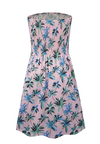 Image of Zyyfly Summer Strapless Dress for Women Tube Top Sundress Casual Beach Cover Ups
