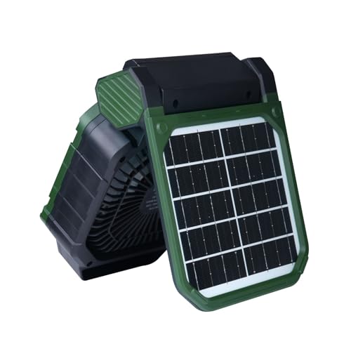 Ventilador solar para acampar en exteriores con luz para pescar