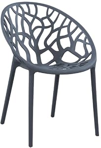 CLP Gartenstuhl stapelbar wetterfest Hope, Gartensessel mit Lehne UV-beständig, Outdoorstuhl aus Kunststoff bis 150 kg belastbar | Farbe anthrazit