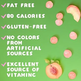 COKOC Peelable Gummy Peach,Peeling Gummy Peach Candy,Individual Packaging 2.64oz Bag Fruit Gummies(Pack of 3)