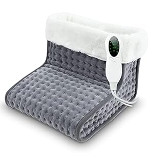 DEWEL Fußwärmer Elektrischer Fußheizung mit 10 Temperaturstufen & Timer Elektrische Fusswärmer Wärmekissen | Schnelles Erhitzen und Abschaltautomatik Waschbarem Fusswärmer