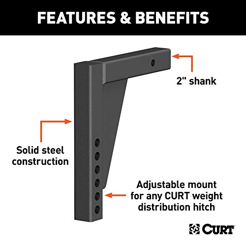Curt 17124 Replacement Weight Distribution Hitch Shank, 2-Inch Receiver, 8-3/4-Inch Drop #TOP2