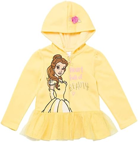 Disney Princess Belle Toddler Girls Zip Up Peplum Hoodie 2T