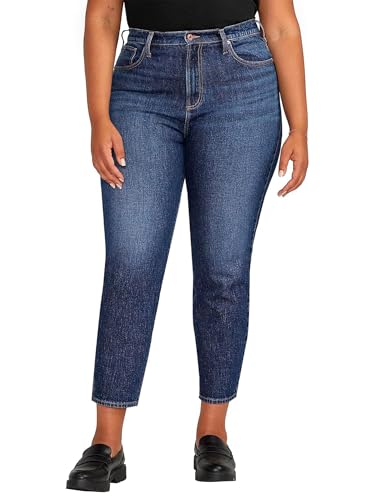 Silver Jeans Co. Women's Plus Size Highly Desirable High Rise Slim Straight Leg Jeans