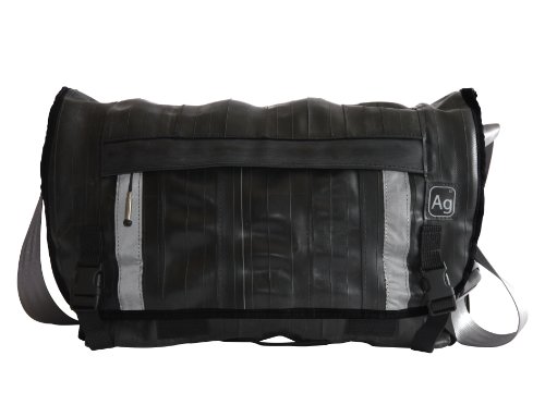 Alchemy Goods Pike Messenger Bag, Made from Recycled Bike Tubes, Black
