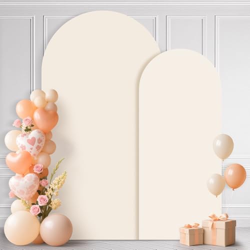 Ledido 6FT 7.2FT 2Set Beige Arch Backdrop Cover Party Decoration