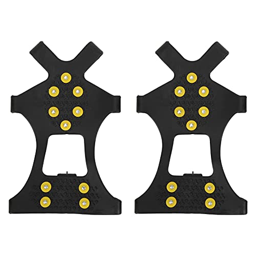 Nonslip Shoe Cover, Anti?Skid 10 Studs Crampons Winter Climbing Shoes Cover Lightweight for Ice Fishing for Men for Women for Mountaineering Skiing (10-Tooth Crampon Anti-Slip