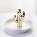 LZHsport Keramik Schmuck Tablett Schmuck Halskette Schmuck Ring Tablett Goldenes Geweih Aufbewahrungstablett Dekoration-14cm Platte + Goldener Kaktus