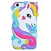 TopSZ Rainbow Unicorn Case for iPhone 8/7/6/6S 4.7”,Cute Silicone 3D Cartoon Cool Kawaii Animal Cover,Shockproof Soft Rubble Skin for iPhone7,Funny Character Cases for Kids Girls Teens Boy iPhone6)