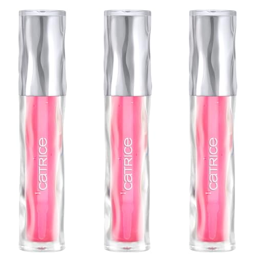 Catrice UNDERWATER SECRETS Hydra Sheen Lipgloss, Nr. C02, Pink, feuchtigkeitsspendend, mit Ölen, natürlich, vegan, ohne Parabene, ohne Mikroplastikpartikel, Nanopartikel frei, 3er Pack (3x2.7ml)