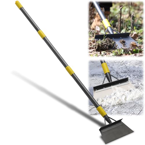 Garden Cleaning Shovel 63 Adjustable Floor Ice Scraper Long Handle Heavy Duty Tool Multifunctional Flat Snow Shovel Gardening Tools for Digging Weeding Scraping