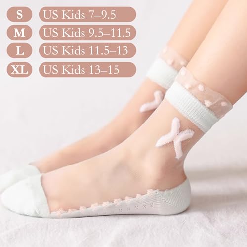 Girl Kids 5-Pair Sheer Ankle Quarter Butterfly Strawberry Bunny Socks, Thin See-Through Breathable Cute for Summer4