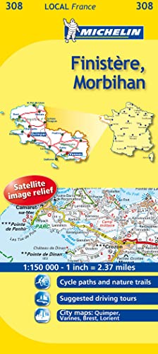 Michelin Map France: Finistre, Morbihan 308 (Maps/Local (Michelin)) (English and French Edition)