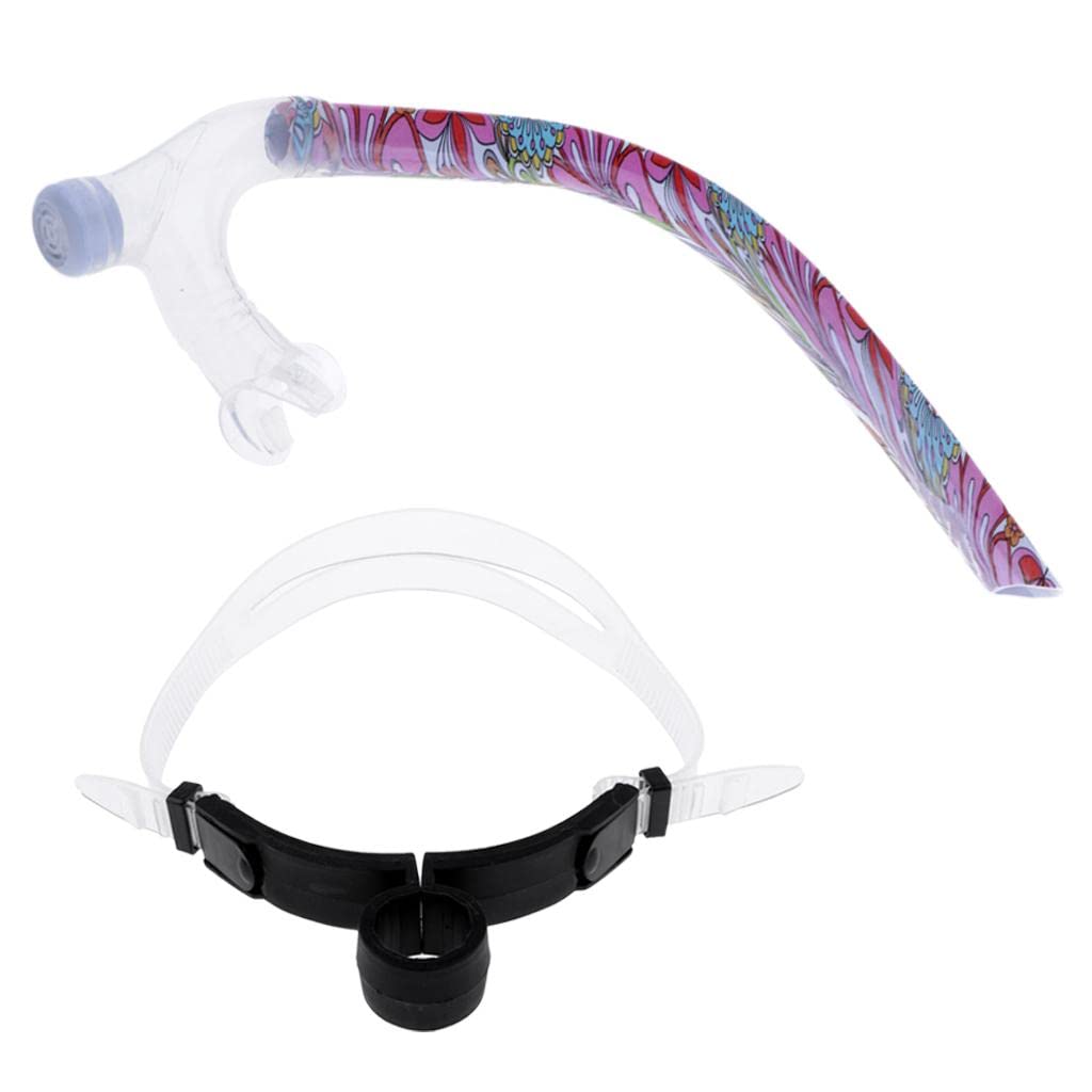 Snorkel de Buceo con Tubo de Respiración de Silicona Clip de Fijación Purga Central Resistencia Baja Adecuado para Entrenamiento de Natación