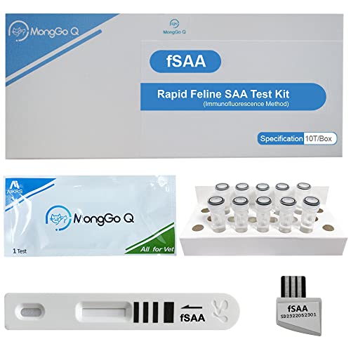 MONGGO Q 10Pcs Feline Serum Amyloid A (SAA Test Strips for Cats, only for Fluorescence Immunoassay Analyzer MONGGO Q 10Pcs Feline Serum Amyloid A (SAA Test Strips for Cats, only for Fluorescence Immunoassay Analyzer