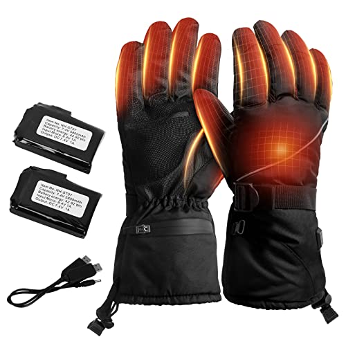 Dumoyi Heated Gloves for Men and Women, 5800 mAh Rechargeable, Black, One Size, Hiking, Outdoor, Climbing, Cycling