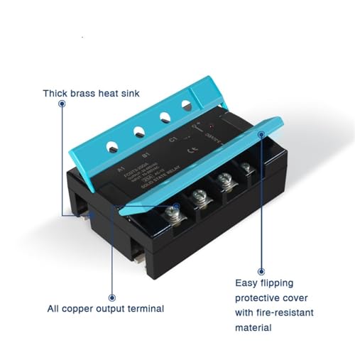 Relais statique triphasé SSR 120A DC AC pour automatisme et commande de chauffage - 6