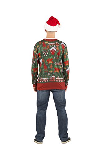 Faux Real Mens 3D Photo-Realistic Ugly Christmas Sweater Long Sleeve T-Shirt - Image 3