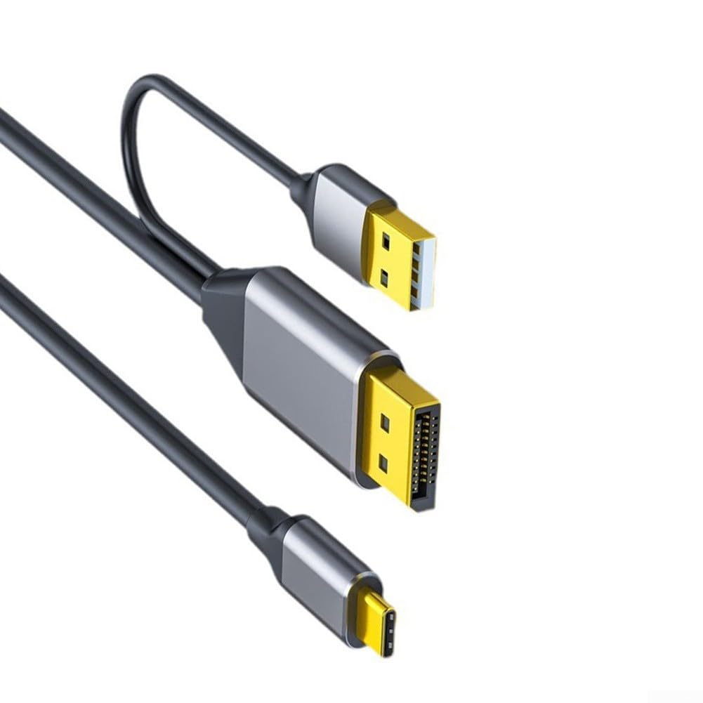 a C Cable, 2m DP a 2K 4K HD Convertidor Audio Video Conexión para Laptop Monitor VR Gafas Pantalla Portátil