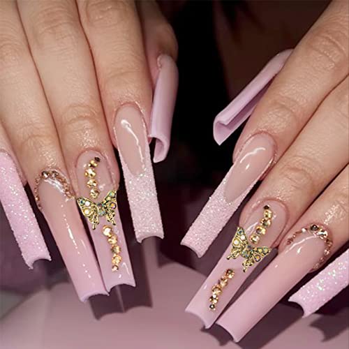 22 Pcs 3D Butterfly Nail Art Charms Gold Sliver Butterfly Nail Charms With Diamonds Rhinestones Shiny Crystals Nail Supplies For Women Nail Design Decoration Size 0.2*0.2-0.4*0.5In Nail Accessories #TOP2