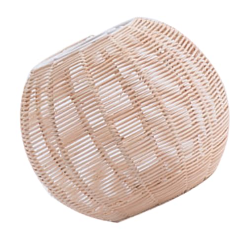 LIFKOME 藤条編みランプシェードカバー 口対応 小型照明用 天然ラタンと鉄素材 インテリア装飾用 茶室 バー 民宿向け室内照明アクセサリー