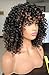GEMBON Curly Afro Wigs for Black Women Kinky Curly Wig with Bangs Synthetic Fiber Natural Looking Glueless Hair for Daily Wear
