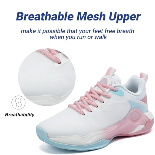 Image of Beita Basketball Shoes for Women Fashion Sneakers Sport Shoes Anti Slip Breathable Tennis Shoes Volleyball Shoes Pickleball Shoes Running Shoes Rubber Sole Indoor Outdoor Court Light Weight Wide
