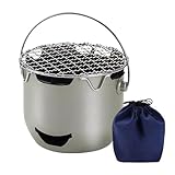 Yiju Camp with Grill Grid Mini Camping Furnace Backpacker Cooking for Heating Roasting Tea Making Trips Indoor Outdoor, Olive Green