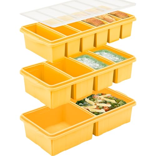 Image of Silicone Freezer Tray With Lid - Soup Freezer Container Molds Set Makes 2-Cup & 1-Cup 1 /2-cup Portions Cubes Perfect for preparing meals in different Portion Sizes Oven & Dishwasher-Safe
