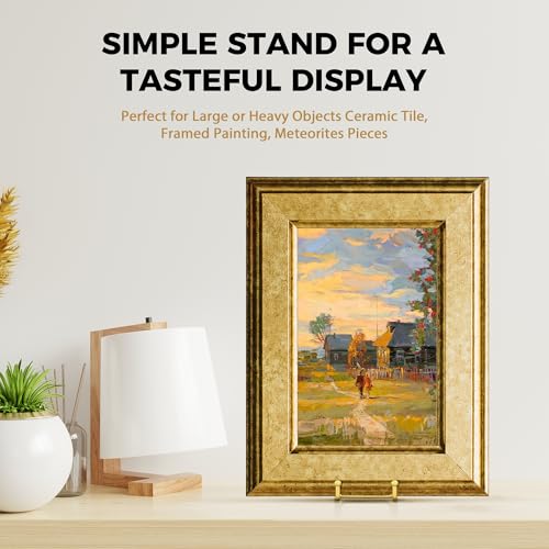 Image of TR-LIFE 14 Inch Gold Metal Plate Stand (2 Pack) - Heavy Duty Display Easel for Large Plates, Frames, Platters and Art
