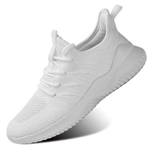 Image of Womens Ladies Walking Running Shoes Slip On Lightweight Casual Tennis Sneakers Girls Kids Zapatos de Mujer White