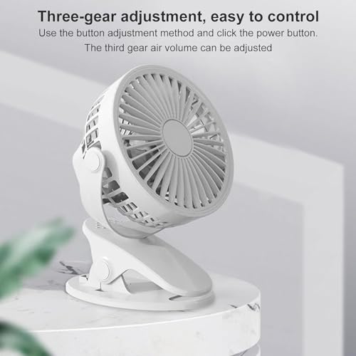 Image of Rechargeable Portable Clip Fan | USB Charging Mini Table Fan with Adjustable Speed | 360 Rotatable Personal Cooling Fan for Desk, Bed, Office & Travel (Multicolor)