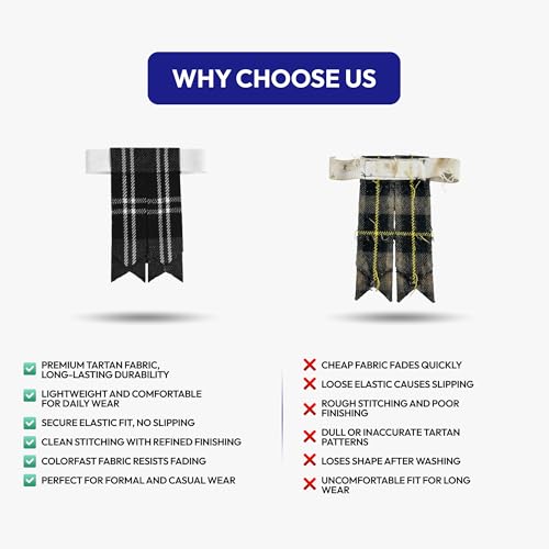 Image of Scottish Tartan Kilt Flashes with Elastic Adjusters