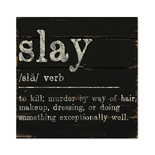 Panneau en bois Slay Definition de 40x40 cm pour decoration murale de salon