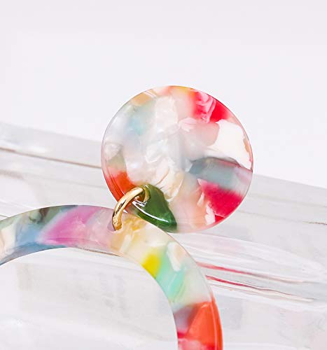 Acrylic For Women Geometry Resin Drop Dangle Earrings Bohemia Tortoise Shell Hoop Earrings Mottled Statement Stud Earrings Fashion Jewelry (Floral) #TOP5