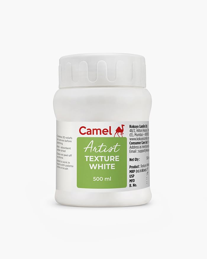 Image of Camel Artists Texture White 500 ml | Acrylic Texture Medium for 3D Art, Impasto & Mixed Media Painting