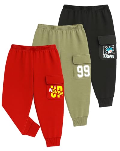 Image of Kuchipoo Boys Cargo Joggers - Pack of 3
