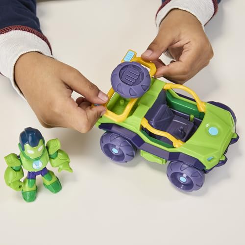 Marvel Iron Man and his Awesome Friends Iron Hulk Iron Racer Action Figure & Toy Vehicle, 3-Inch Super Hero Toys for Kids, Ages 3+ - image 6