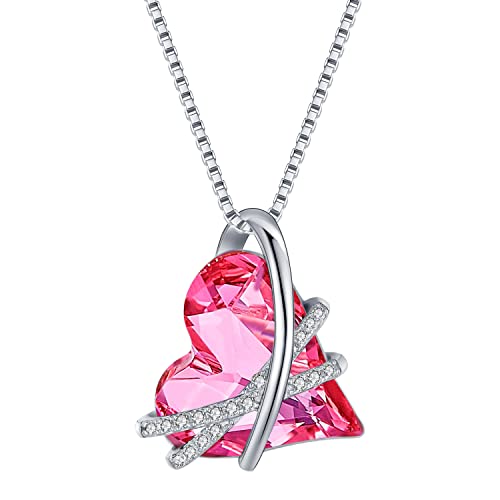 Midir&Etain Infinity Necklace 925 Sterling Silver Infinity Heart Crystal Pendant Necklace Infinity Jewelry Gifts for Women Teen Girls