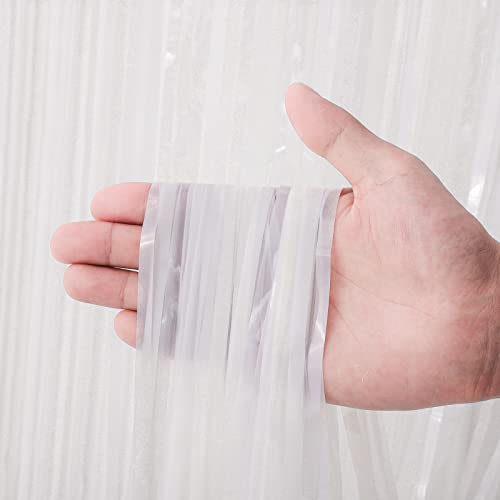Voircoloria 3 Pack 3.3x8.2 Feet White Foil Fringe Backdrop Curtains, Tinsel Streamers Birthday Party Decorations, Fringe Backdrop for Graduation, Baby Shower, Gender Reveal, Disco Party by Voircoloria - Image 2