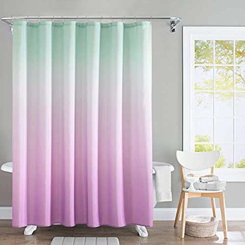 Jinchan Ombre Shower Curtain For Bathroom Decor Fabric Shower Curtain Mint And Purple Gradient Unicorn Rainbow Shower Curtain Water Repellent Colorful Gradual Color Design Teen Girl 70X72 Inch Aurora #TOP9
